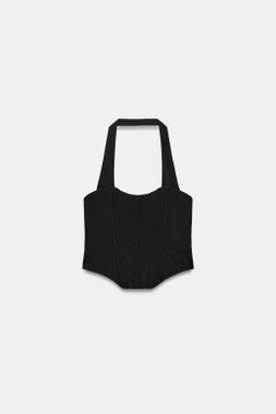ZARA ТОП-КОРСЕТ, ЧЕРНЫЙ