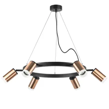 Люстра подвесная с акрилом 6*GU10 LR0163060 черный/медь Rullo Lightstar