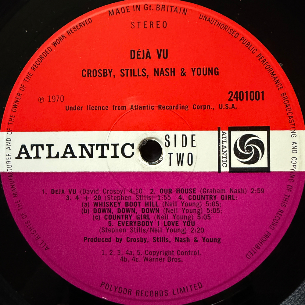 Crosby, Stills, Nash & Young / Dallas Taylor & Greg Reeves – Déjà Vu (Англия 1970г )