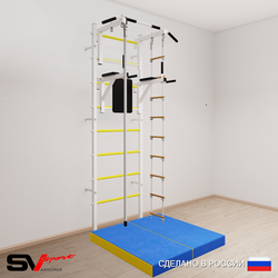 Шведская стенка Sv Sport 5754 (Турник стандарт/Брусья/Канат/Лестница/Мат 1м)