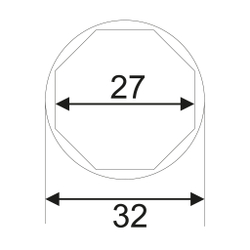 Головка для датчика КПП 1/2"х27мм 8-ми гранная JTC