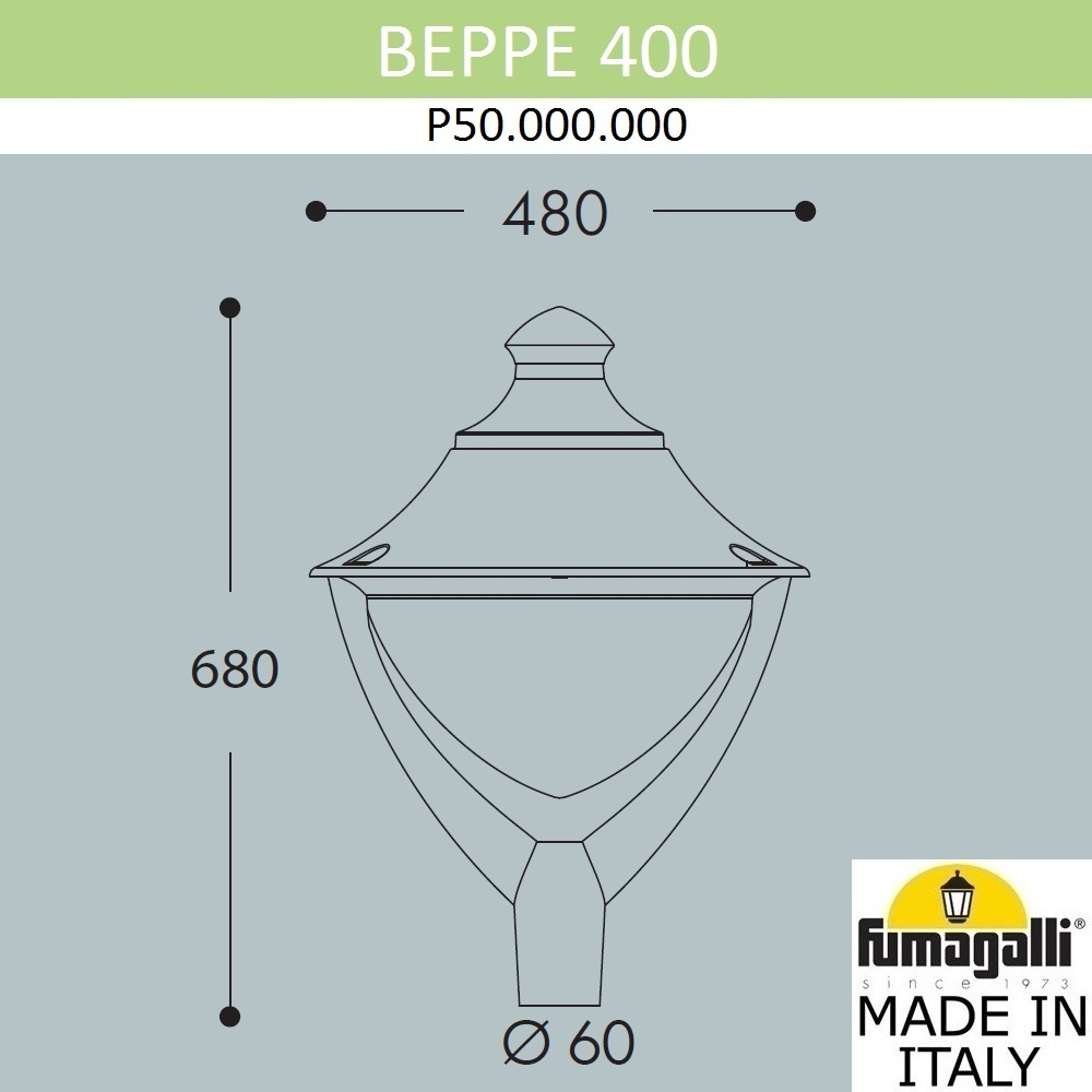 Фонарь на столб Fumagalli BEPPE P50.000.000.LXD6L