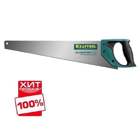 ХИТ! Ножовка для точного реза Alligator Precision 13 TPI 13, 3D зуб 500 мм KRAFTOOL 15225-50