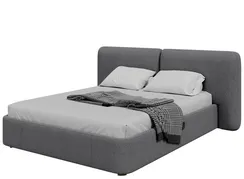 Кровать с подъемным механизмом Hub Soft 160 см (серый, твид)