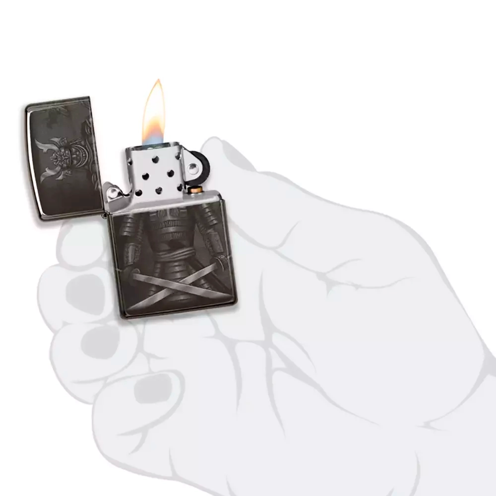 Зажигалка Zippo 49292 Knight Fight Design, High Polish Black
