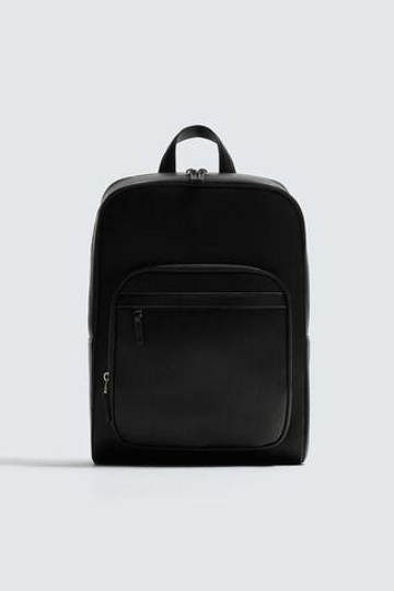 ZARA РЮКЗАК С ТЕКСТУРОЙ, ЧЕРНЫЙ
