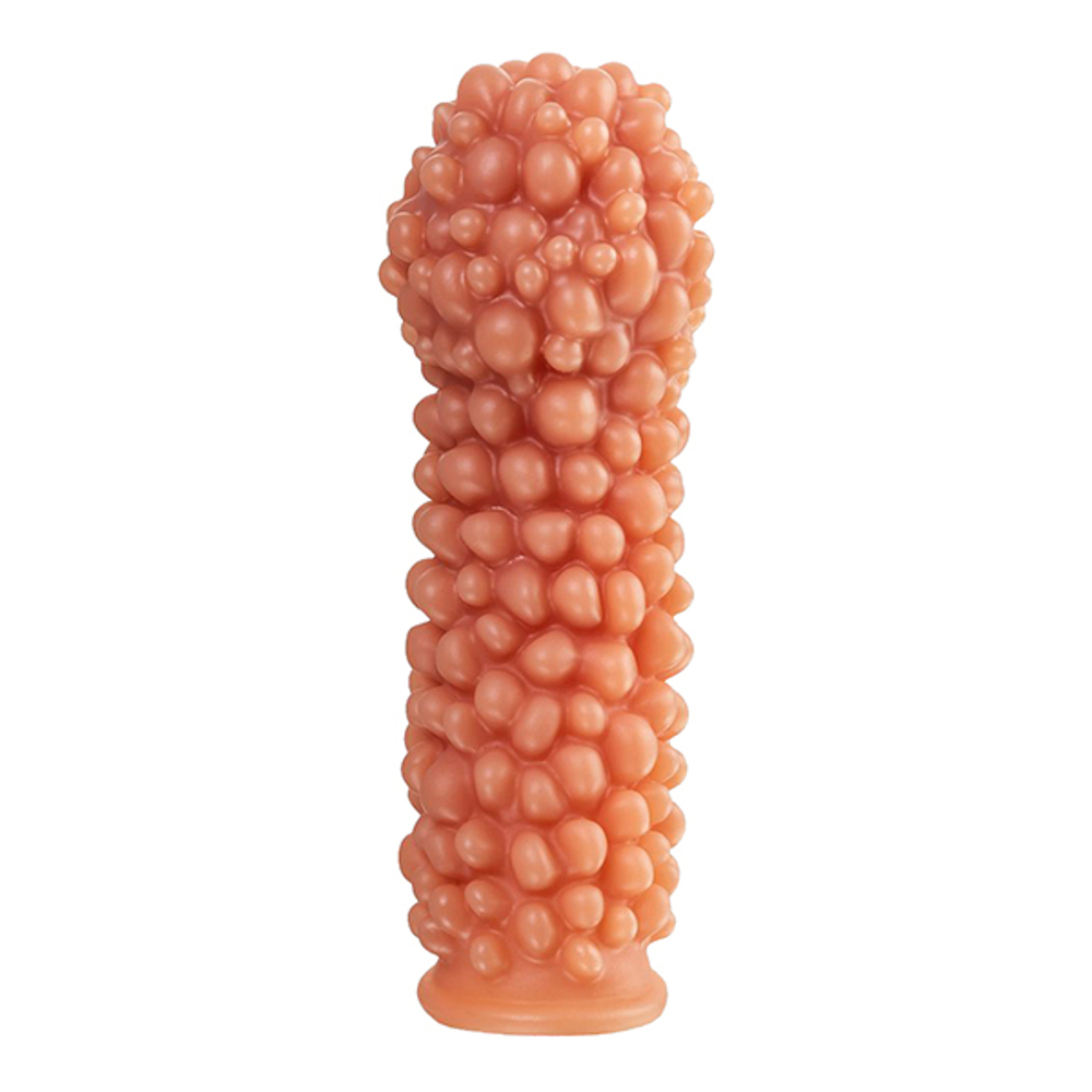 Телесная насадка 16,5см с мягкими пузырьками Kokos Penis Sleeve 001 L Size
