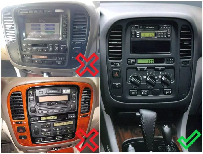 Магнитола для Toyota Land Cruiser 100 1998-2002 (три крутилки климата) - Canbox 9175 Android 10, Быстрая, CarPlay, 4G SIM-слот