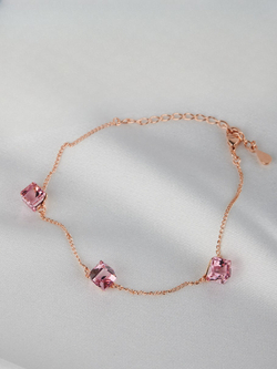 Браслет Миражи с розовыми кристаллами-кубиками Swarovski