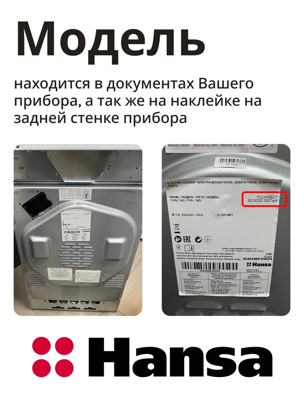 Уплотнитель двери для духового шкафа Hansa (Ханса) 8066308