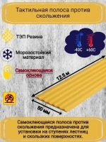 Самоклеящаяся резиновая полоса, 50мм х 3мм, желтый, 12,5м