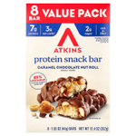 Atkins, Snack, батончик с карамелью, шоколадом и орехами, 8 батончиков, 44 г (1,55 унции)