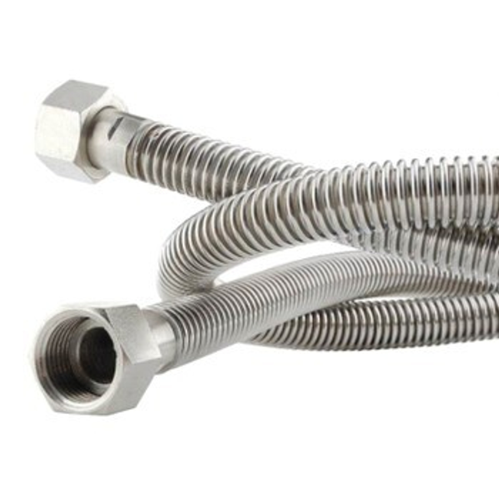 Металлическая подводка для газа 1/2" 1,5 м (гайка/гайка)
