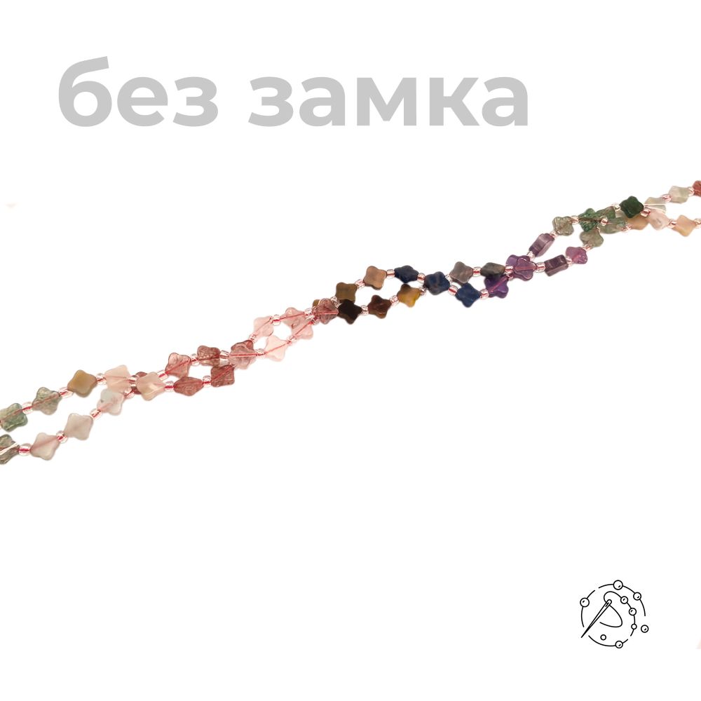 Нить бусин микс
