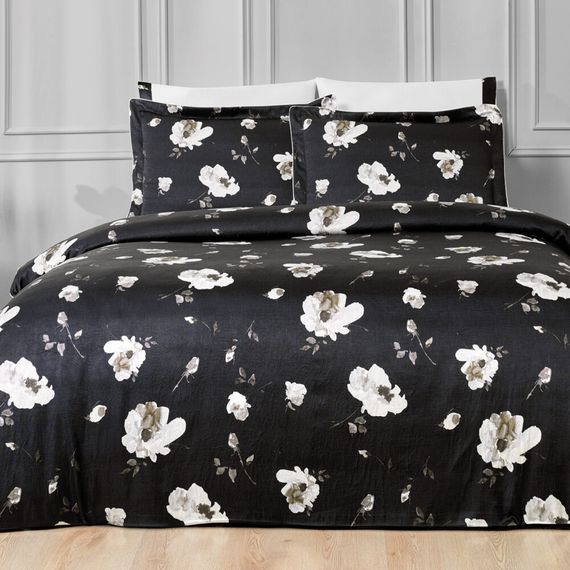 Постельное белье POPPY чёрный жатка deluxe TIVOLYO HOME Турция