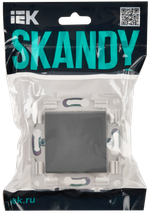 SKANDY Выключатель 1-клавишный кнопочный 10А SK-V14Gr серый IEK