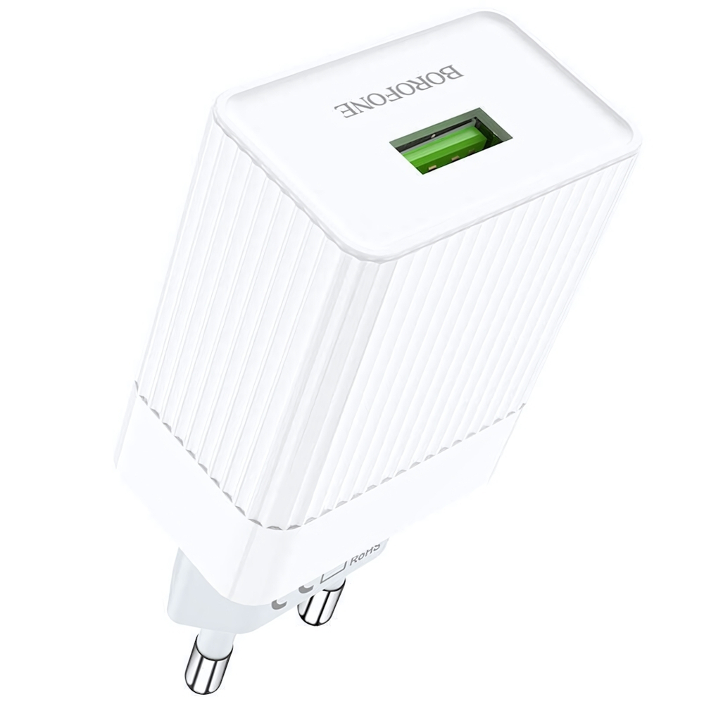 Зарядное устройство Borofone BA47A 18W QC3.0 3A USB White