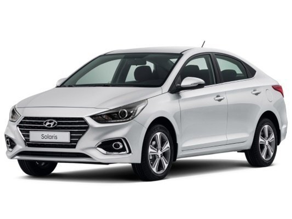Автоковрики для Hyundai Solaris II (2017-->). Комплектация без подлокотника.