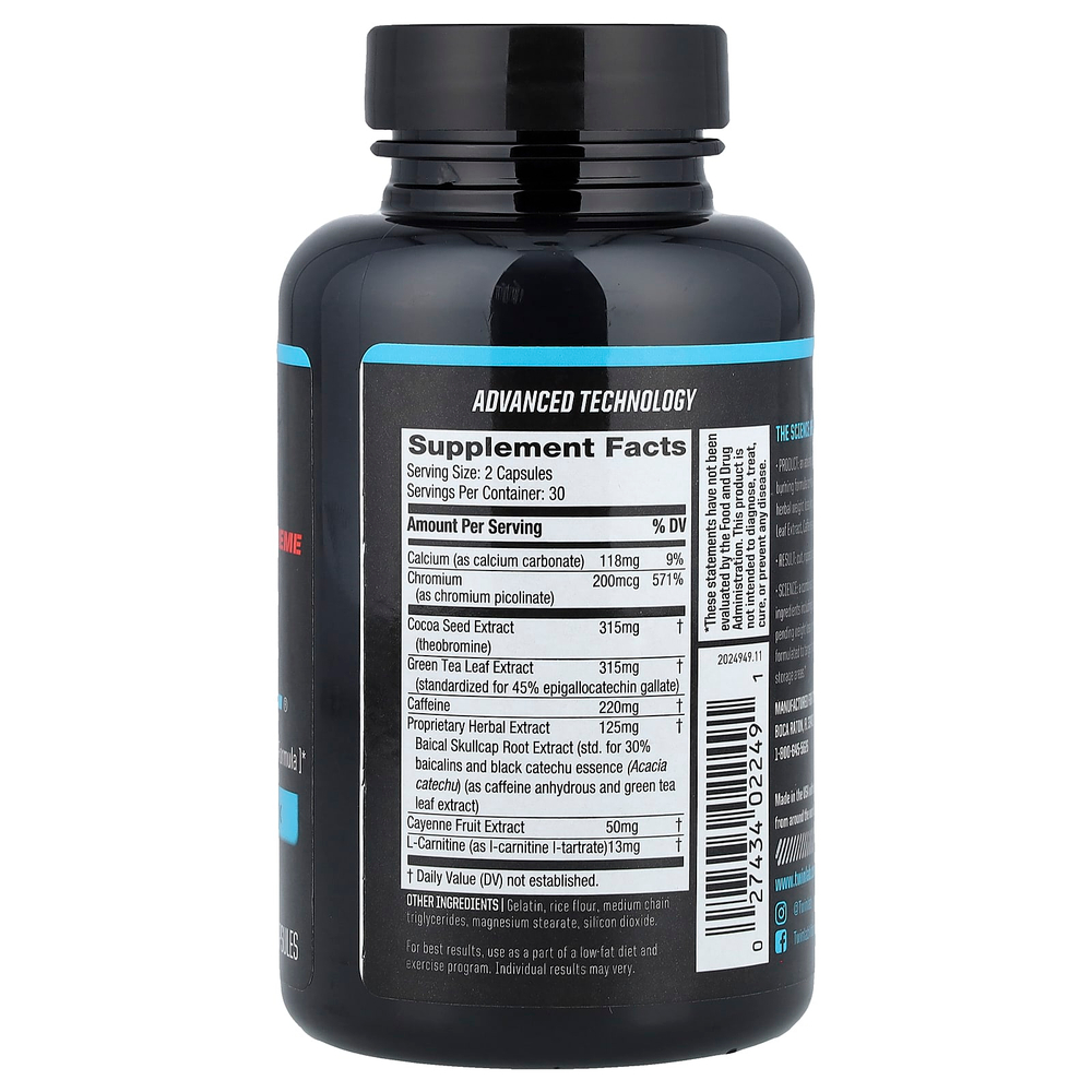 Twinlab, Ripped Fuel Extreme, жиросжигатель, 60 капсул