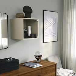 IKEA EKET  (ИКЕА ЕКЕТ)  -  Шкаф настенный со стеклянной дверью - бежевый 35x35x35 см