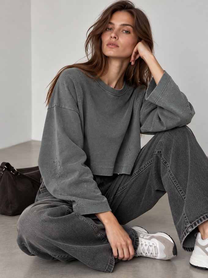 Хлопковый свитшот Zara, S/М