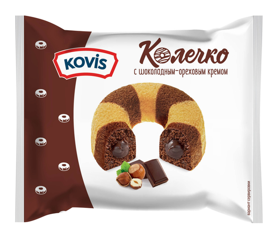 Колечки Kovis с шоколадно-ореховым кремом 40г*36шт