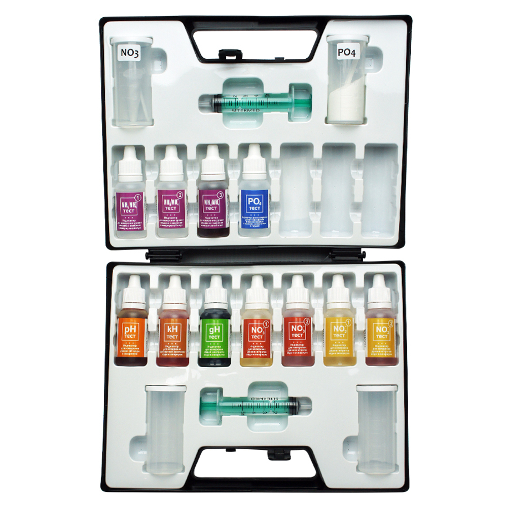 НИЛПА Набор тестов для воды 8in1 (pH, KH, GH, NH3/NH4, NO3, NO2, PO4, CO2)