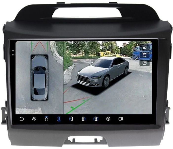 Магнитола для KIA Sportage 3 2010-2016 - FarCar BX537M-360 монитор 9.5" 2K QLED на Android 13, Быстрая, CarPlay, 4G SIM-слот, 4 камеры в комплекте