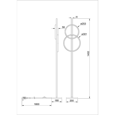 Торшер Arte Lamp FLUIDO A3913PN-24BK, 1хLED