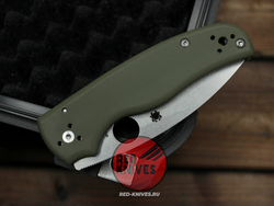 Нож Spyderco Shaman FP - рукоять зеленый OD G10, клинок плейн
