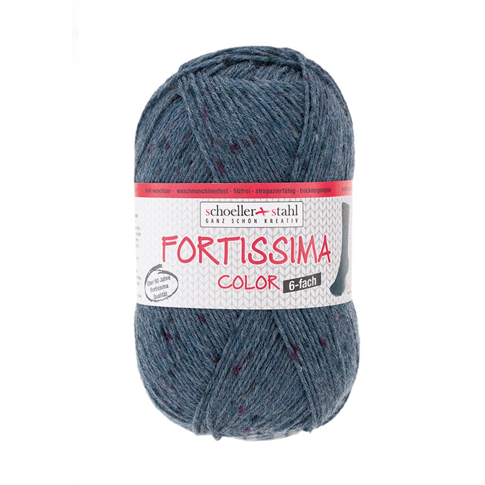 Пряжа Austermann (Аустерманн) Fortissima Color 6-fach Tweed-Effekt / уп.5 мот. по 150 г, 410м, джинс