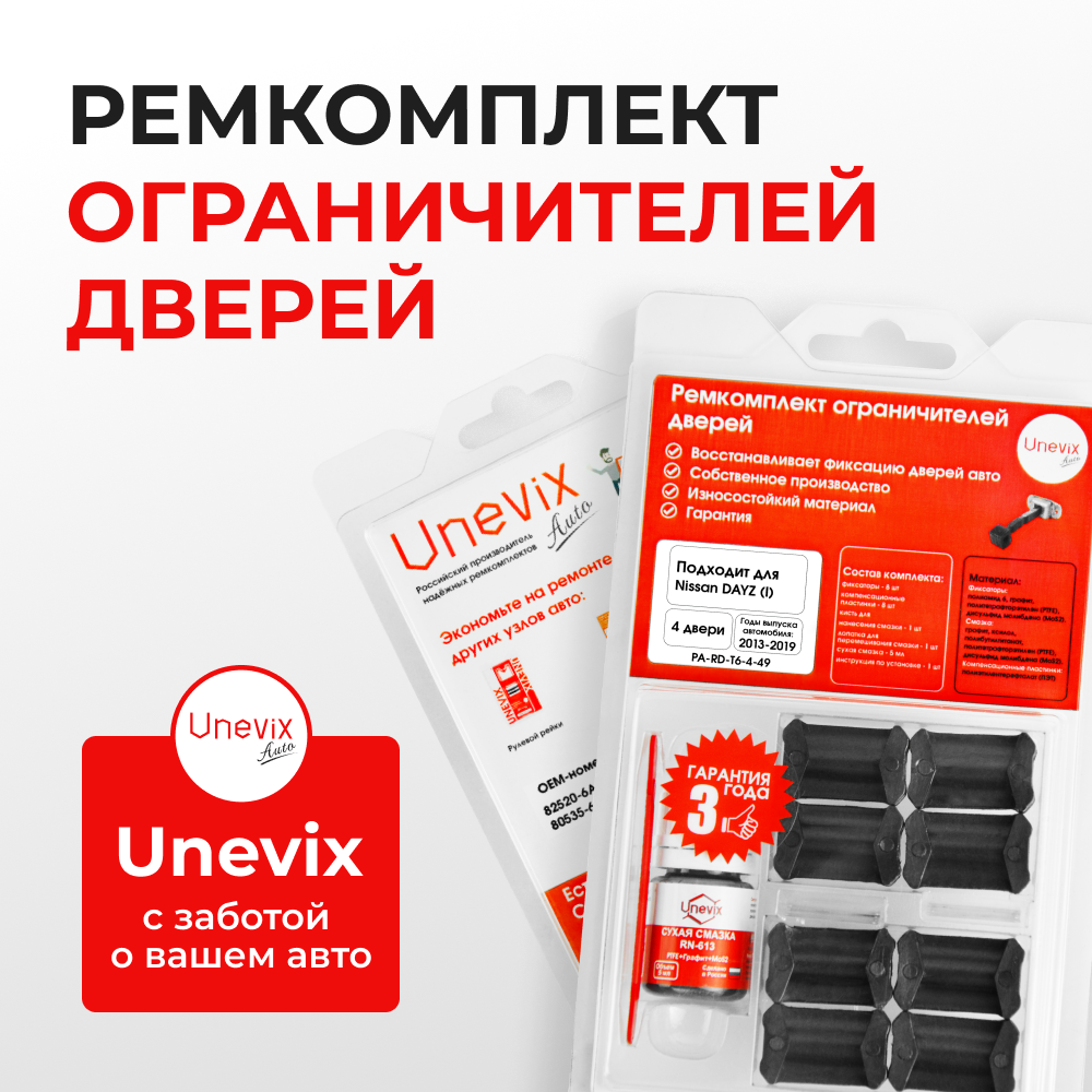Ремкомплект ограничителей дверей Nissan DAYZ H91W...92W (4 двери, тип 6) 2013-2017