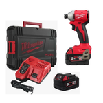 ВЫГОДНЫЙ МИКС! Комплект MILWAUKEE: Аккумуляторный Винтовёрт M18 BLIDR-502X с 2 аккумуляторами и зарядным устройством, Угловая насадка 0-30° c набором бит 10 шт., Рулетка 8 м / 25 мм, Магнитный уровень 7,8 см, Термос 532 мл N0142-5AM