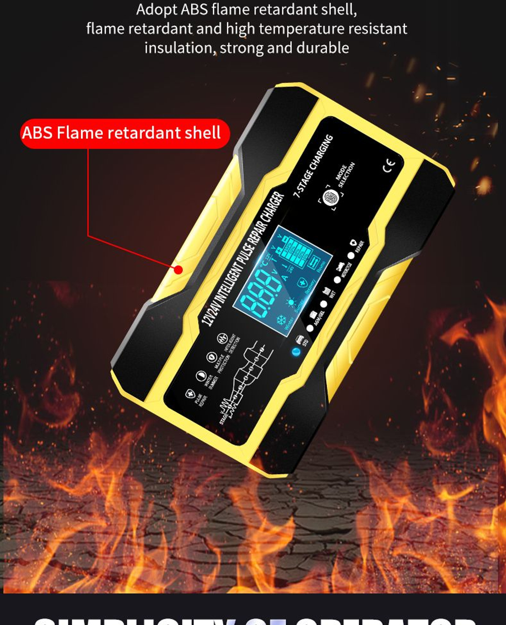 Устройство зарядное для аккумулятора 12V 10A RJTianye [RED] (в бело-красной коробке)