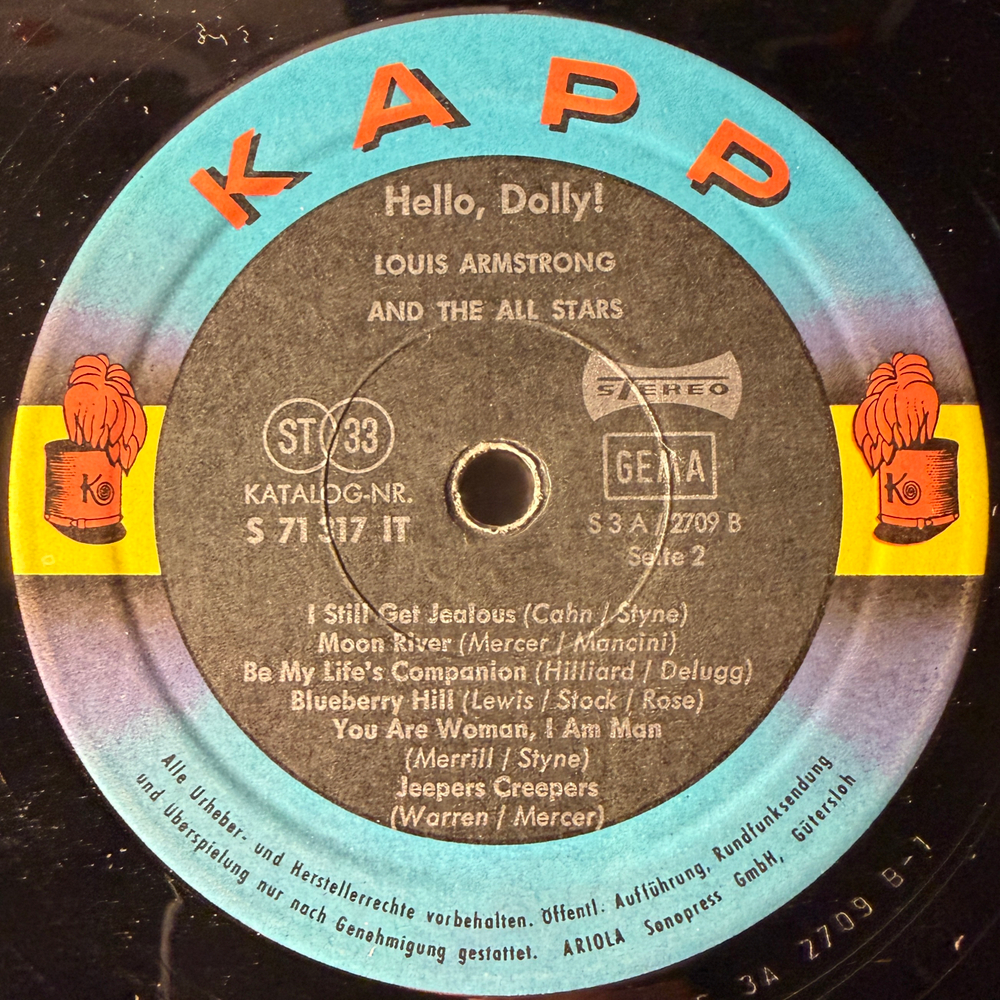 Louis Armstrong ‎– Hello, Dolly! (Германия 1964г.)