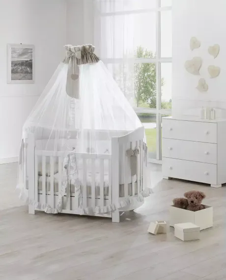 Детская кроватка на колесах Erbesi Ariel Ovale White