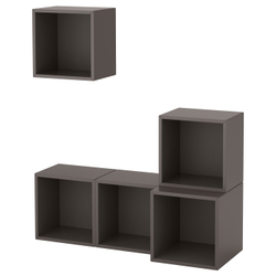 IKEA EKET  (ИКЕА ЕКЕТ)  -  Комбинация настенных шкафов - тёмно-серый 105x35x120 см