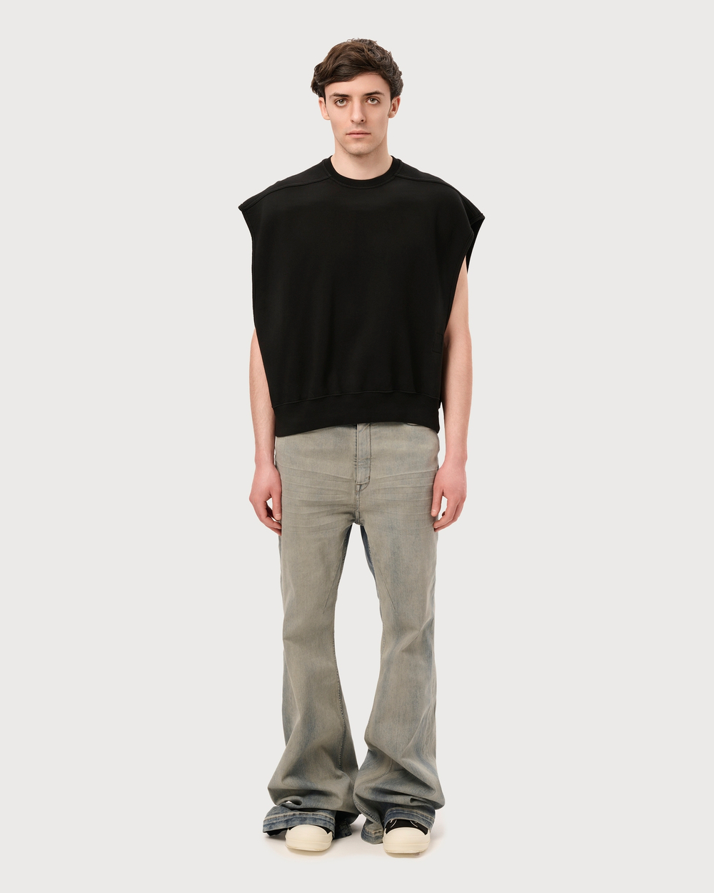 RICK OWENS DRKSHDW СВИТШОТ ЧЕРНЫЙ БЕЗ РУКАВОВ JUMBO