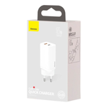 Блок питания Baseus GaN2 Lite Output Type-C+USB 65W EU-Белый
