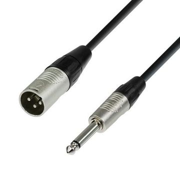 Adam Hall K4 MMP 1000 - кабель микрофонный, REAN XLR (M) - TRS (jack) mono 6.3 mm, 0.22 мм2, 10 м