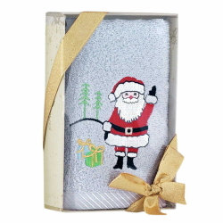 Полотенце 30х50 Arya home Santa серое