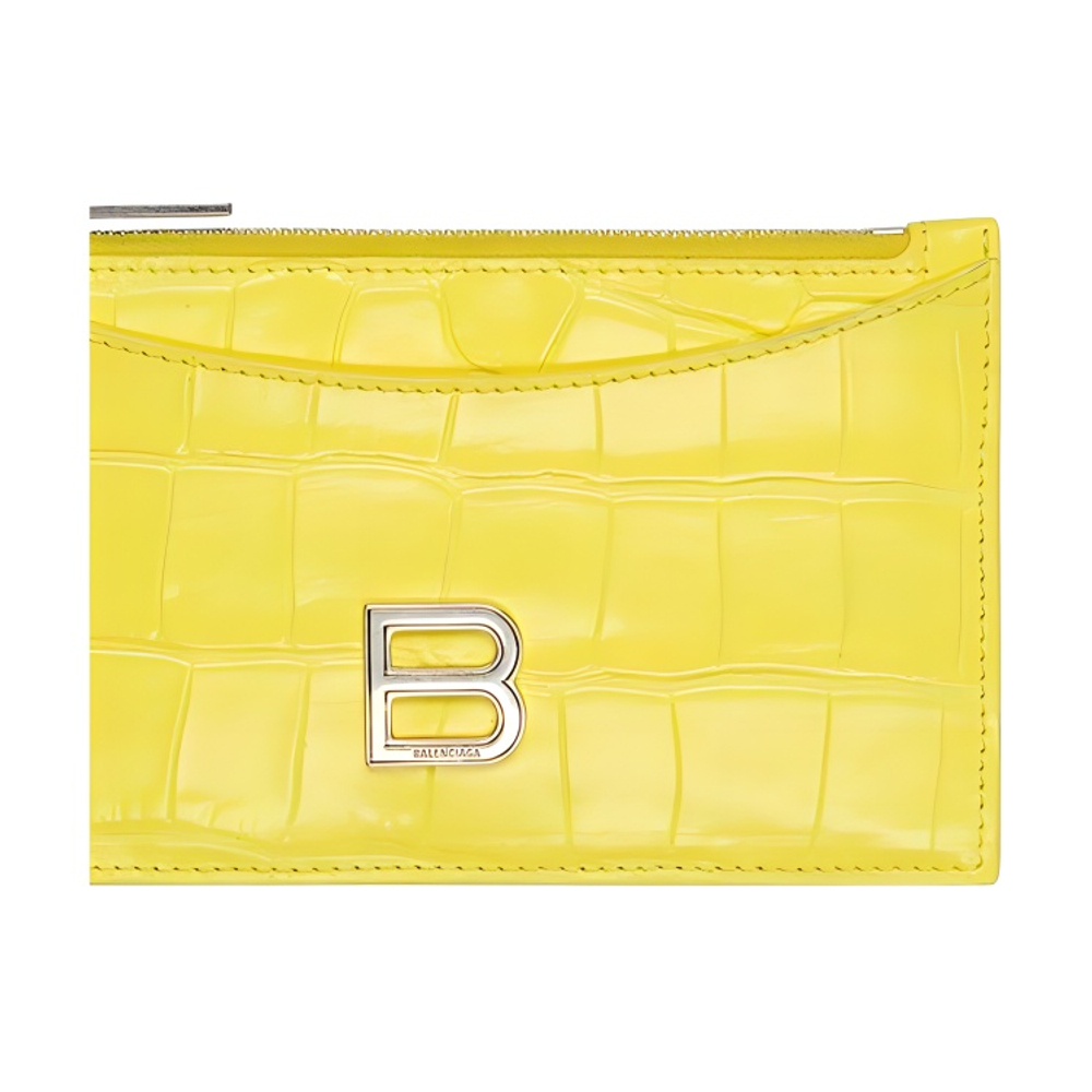 Balenciaga Cow Leather Coin Purse, Card Holder Women"s Yellow