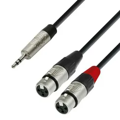 Adam Hall K4 YWFF 0300 - кабель аудио, REAN TRS (jack) 3.5 mm stereo (F) - 2 x XLR (F), 0.22 мм2, 3