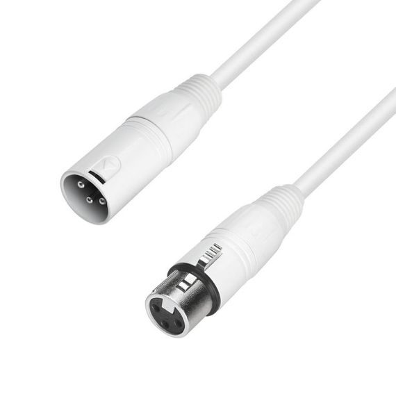 Adam Hall K4MMF0100-SNOW - кабель микрофонный XLR (F) - XLR (M), 2 x 0.22 мм2, 1.0 м, белый