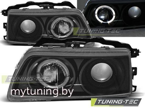 Передние фары Honda CRX angel eyes black