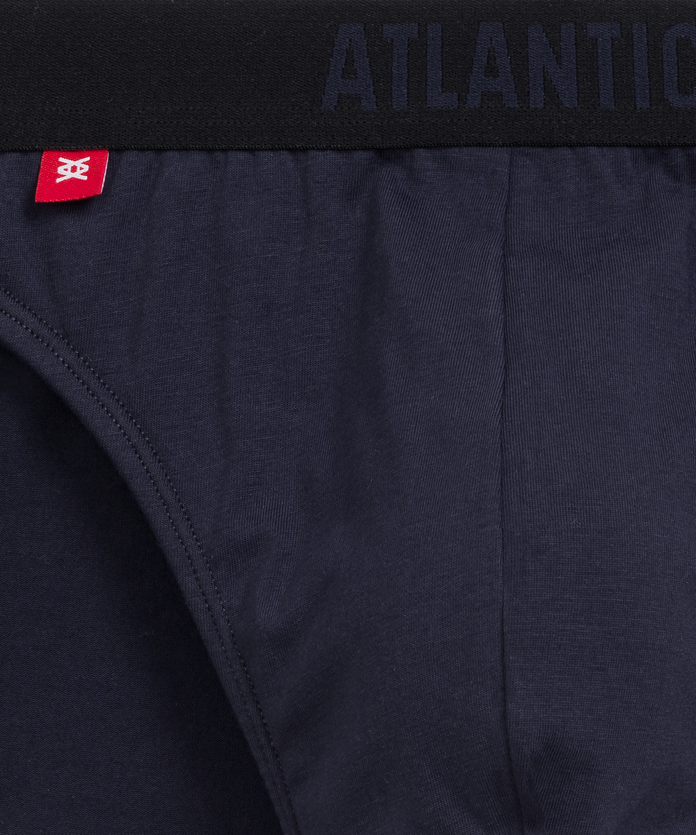 Мужские трусы слипы спорт Atlantic, набор 3 шт., хлопок, темно-голубые + темно-синие + эспрессо, 3MP-094