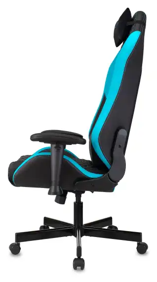 Кресло игровое Knight Neon черный/голубой соты экокожа с подголов. крестов. металл