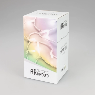 Светодиодная гирлянда ARD-STRING-CLASSIC-20000-WHITE-200LED-MILK-SYNC RGB (230V, 13W) (Ardecoled, IP65)