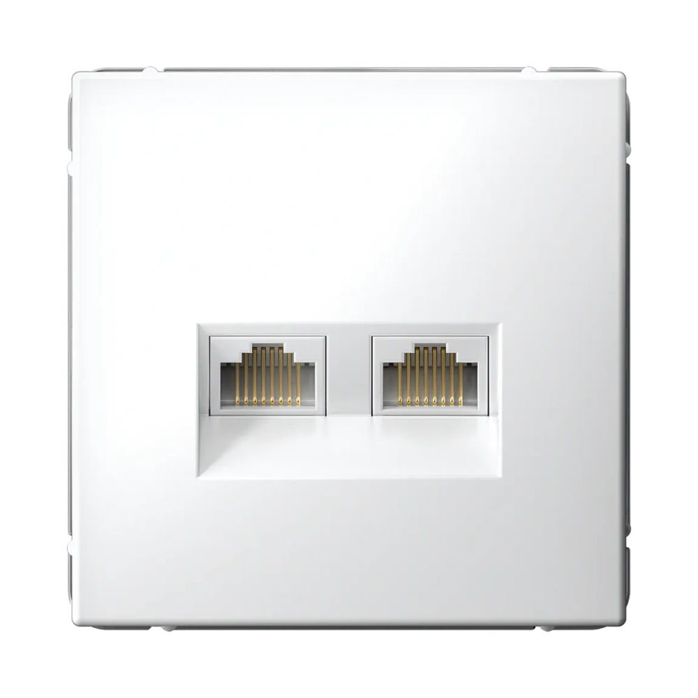ARTGALLERY РОЗЕТКА двойная компьютерная RJ45+RJ45, кат.6А, механизм, БЕЛЫЙ