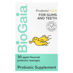 BioGaia, Prodentis Kids®, пастилки с пробиотиками, яблоко, 200 млн КОЕ, 30 пастилок